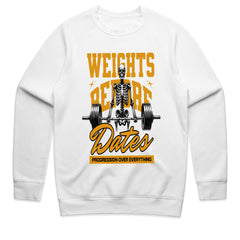"Weights Before Dates" Gym T-Shirt – Progression Over Everything