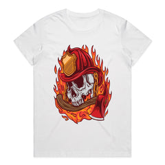 Flaming Firefighter Skull Shirt
