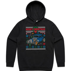 Vintage Hot Rod Ugly Christmas Sweater T-Shirt – Classic Car Holiday Gift
