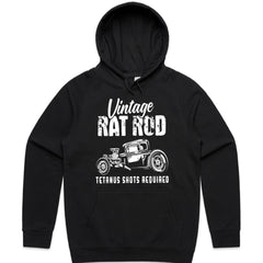 Vintage Rat Rod T-Shirt – Classic Hot Rod "Tetanus Shots Required" Tee for Car Enthusiasts