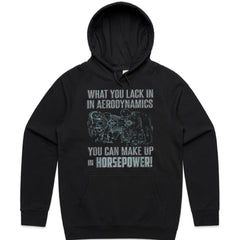 What You Lack in Aerodynamics, You Can Make Up in Horsepower" Engine Blueprint T-Shirt