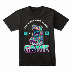 Retro Arcade Gamer T-Shirt – Neon Vintage Gaming Tee
