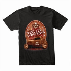 Vintage Hot Rod Skull Garage T-Shirt – Classic Custom Speed Shop Design