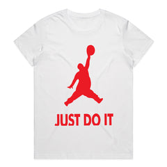 "Just Do It Tomorrow" Red Graphic T-Shirt - Motivational and Fun Design
