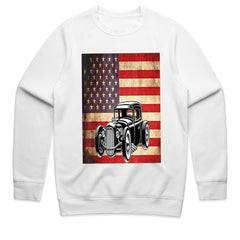 American Flag Hot Rod T-Shirt – Vintage Classic Car Enthusiast Tee