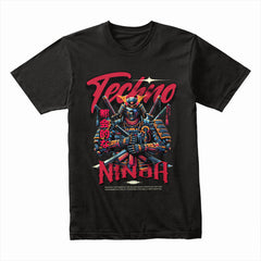 Techno Ninja – Cyber Samurai Futuristic Warrior Graphic T-Shirt