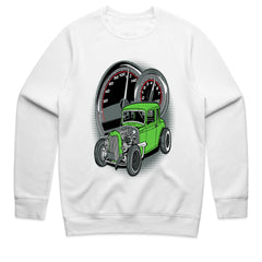 Green Rat Rod Car T-Shirt | Vintage Speedometer Hot Rod Shirt