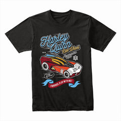 Harley Quinn "Car Wheel" T-Shirt – Playfully Wild Ride!