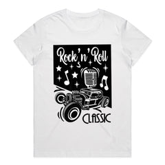 Rock 'n' Roll Classic Car T-Shirt – Vintage 50s Hot Rod & Microphone Design