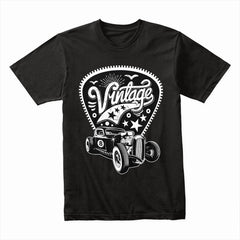 Vintage Hot Rod Rockabilly T-Shirt – 50s Classic Car Design with Stars & Retro Style