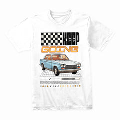 Keep Going Retro Car T-Shirt – Classic Vintage Drive