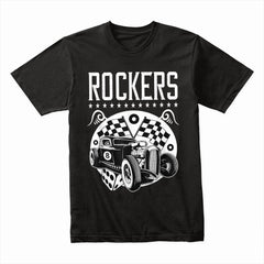 Rockers Hot Rod T-Shirt – Vintage 50s Rockabilly Classic Car Racing Tee