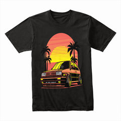 Retro Sunset VW Golf GTI Tee – Classic 80s Vibes