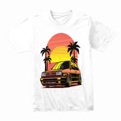Retro Sunset VW Golf GTI Tee – Classic 80s Vibes