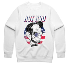 Hot Rod Abraham Lincoln T-Shirt – Patriotic Vintage Muscle Car & USA Flag Tee