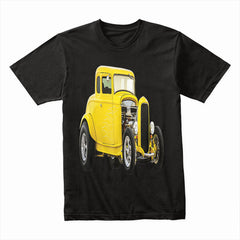 1930s Yellow Hot Rod T-Shirt – Classic Vintage Muscle Car Racer Tee