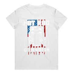 Hot Rod Grandma T-Shirt – Vintage Car & American Flag Muscle Car Tee