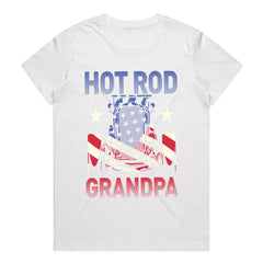 Hot Rod Grandpa T-Shirt – Vintage Car & American Flag Patriotic Tee