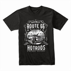 Route 66 Hot Rod T-Shirt – Vintage Highway Racer Classic Car Tee