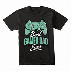 "Best Gamer Dad Ever – Cool Gaming Controller Graphic T-Shirt"