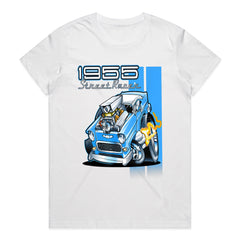 1955 Hot Rod Street Racer T-Shirt – Vintage 50s Cartoon Muscle Car Tee