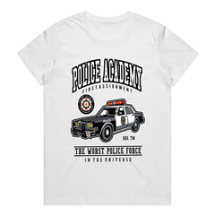Police Academy Retro Patrol Car T-Shirt – Classic Law Enforcement Parody Tee