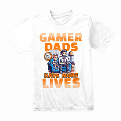 Gamer Dad T-Shirt – "Gamer Dads Have More Lives" Father & Son Gaming Tee