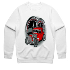 Red Rat Rod Speedometer Tee – Vintage Hot Rod Street Racing T-Shirt