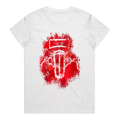 Red Splatter Vintage Hot Rod Outline T-Shirt – Classic Car Enthusiast Tee