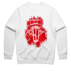 Red Splatter Vintage Hot Rod Outline T-Shirt – Classic Car Enthusiast Tee