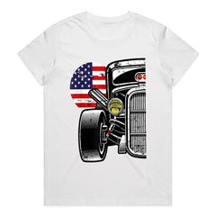 πΊπΈ Vintage Hot Rod T-Shirt β Classic American Flag Muscle Car Enthusiast Tee