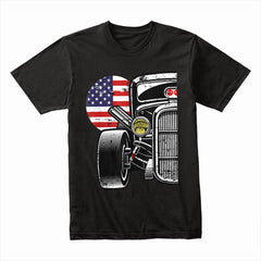 πΊπΈ Vintage Hot Rod T-Shirt β Classic American Flag Muscle Car Enthusiast Tee