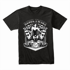 Rebel Twins Rockabilly Hot Rod T-Shirt – Vintage Pinup Retro Greaser Style