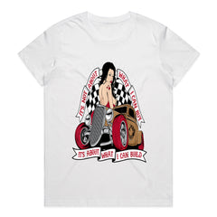 Hot Rod Builder Pin-Up T-Shirt – Rockabilly Car Enthusiast Vintage Tee
