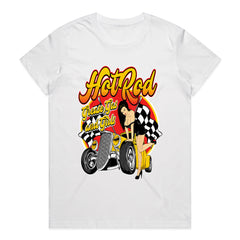 Hot Rod Pin-Up T-Shirt – Grease, Gas & Girls Vintage Rockabilly Car Tee
