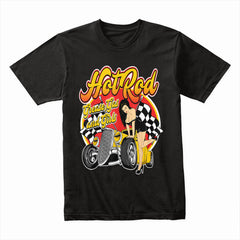 Hot Rod Pin-Up T-Shirt – Grease, Gas & Girls Vintage Rockabilly Car Tee
