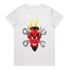 Hot Rod Devil – Wrenches & Flames" Mechanic & Car Enthusiast T-Shirt