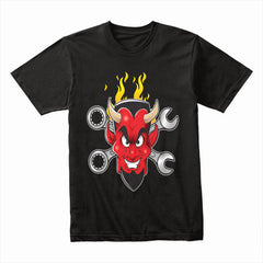 Hot Rod Devil – Wrenches & Flames" Mechanic & Car Enthusiast T-Shirt