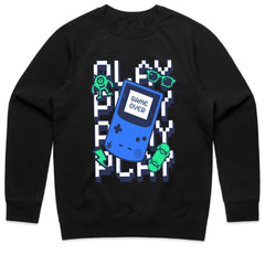 Retro Handheld Gamer T-Shirt – "Play Play Play" Pixel Art Tee