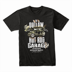 Outlaw Hot Rod Garage T-Shirt – Vintage Custom Car Tee for Gearheads & Auto Enthusiasts
