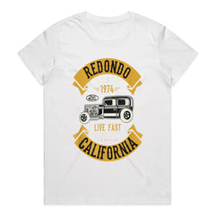 Vintage Redondo Beach California Hot Rod T-Shirt – Classic 1974 Retro Car Shop Design