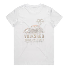 Vintage Volksrod "In Rust We Trust" T-Shirt – Classic Rat Rod Beetle Tee