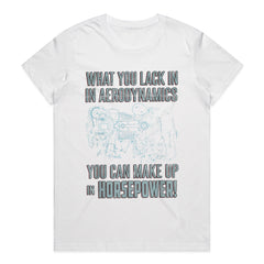 What You Lack in Aerodynamics, You Can Make Up in Horsepower" Engine Blueprint T-Shirt