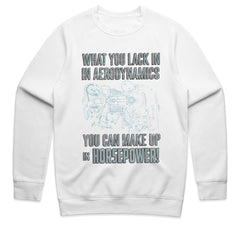 What You Lack in Aerodynamics, You Can Make Up in Horsepower" Engine Blueprint T-Shirt