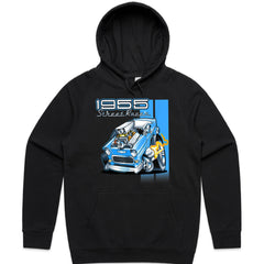 1955 Hot Rod Street Racer T-Shirt – Vintage 50s Cartoon Muscle Car Tee