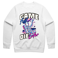 Game First, Die Later T-Shirt – Neon Astronaut Gamer Aesthetic