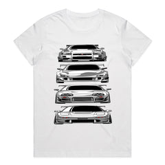 JDM Legends" Classic Japanese Sports Car Lineup T-Shirt