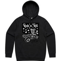Rock 'n' Roll Classic Car T-Shirt – Vintage 50s Hot Rod & Microphone Design