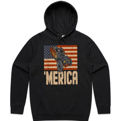 MERICA Hot Rod T-Shirt – Vintage American Flag & Muscle Car Design