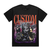 Retro Vintage Portrait Bootleg shirt, Personalized with Your Own Dog or Cat Photo, Gift for Dad Mom